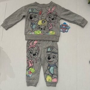 Paw Patrol Toddler Girls or Boys Easter Crewneck and Joggers Set 12 Mths NWT
